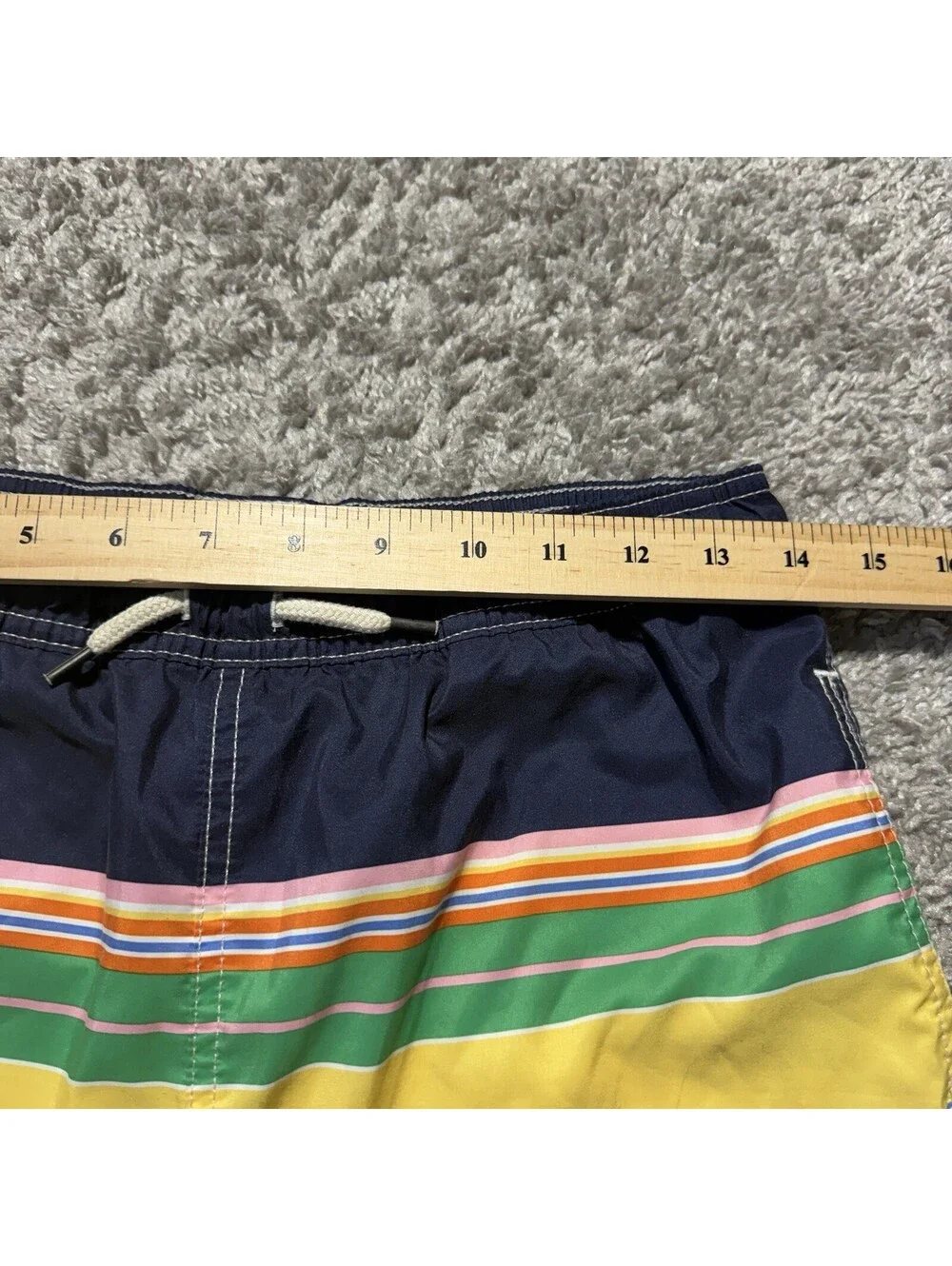 Polo Ralph Lauren Youth Boys Large 14-16 Striped Swim Trunks Lined Drawstring